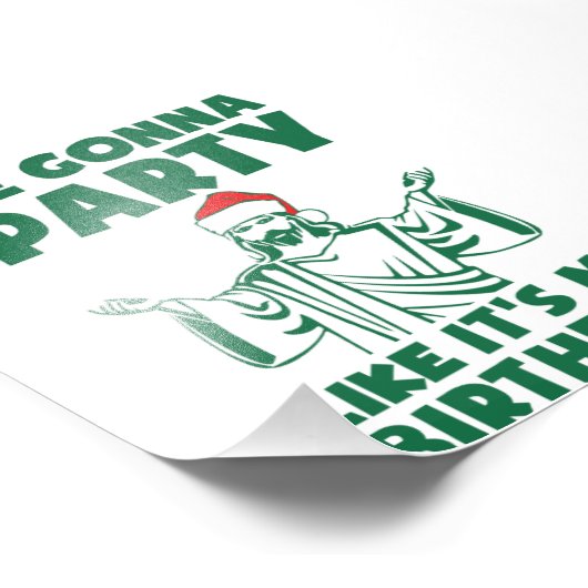 Party, wie es ist ein Weihnachtsgeburt Fotodruck (Ecke)