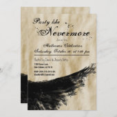 Party wie Nevermore Raven Flügel Halloween Einladung (Vorne/Hinten)