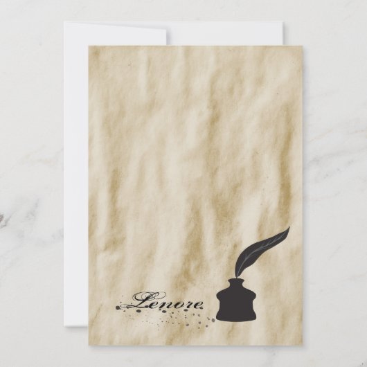 Party wie Nevermore Raven Silhouette Halloween Einladung (Rückseite)