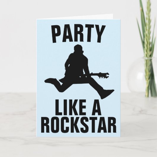 PARTY WIE ROCK STAR GEBURTSTAGSKARTEN KARTE (Vorderseite)