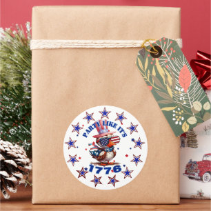 Party Wie sein amerikanischer Adler von 1776 und s Runder Aufkleber
