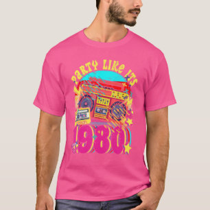 Party wie seine 1980 80er 90er Jahre Kostüm Retro T-Shirt