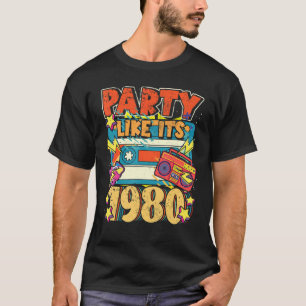 Party wie seine 1980 80er 90er Jahre Kostüm Retro  T-Shirt