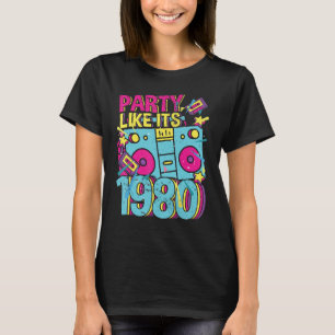 Party wie seine 1980 80er 90er Jahre Kostüm Retro T-Shirt