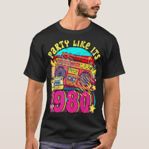 Party wie seine 1980 80er 90er Retro Vintage weiße T-Shirt