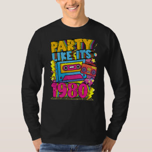 Party wie seine 1980 80er 90er Retro Vintage weiße T-Shirt