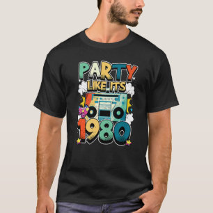 Party wie seine 1980 80er 90er Retro Vintage weiße T-Shirt