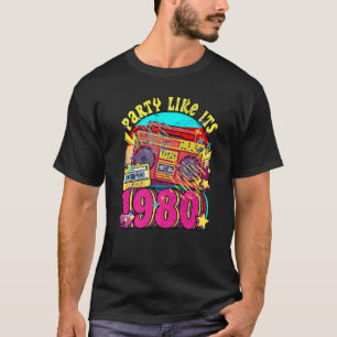 Party wie seine 1980 80er 90er Retro Vintage weiße T-Shirt