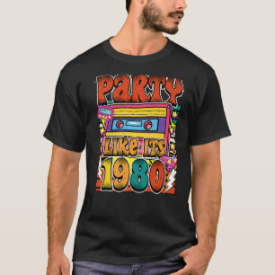 Party wie seine 1980 80er 90er Retro Vintage weiße T-Shirt