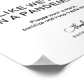 Party wie wir in einem pandemischen, lustigen Zeic Poster (Ecke)