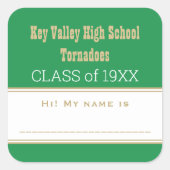 Party! Wiedersehen-Tag-Aufkleber für benutzerdefin Quadratischer Aufkleber (Vorderseite)