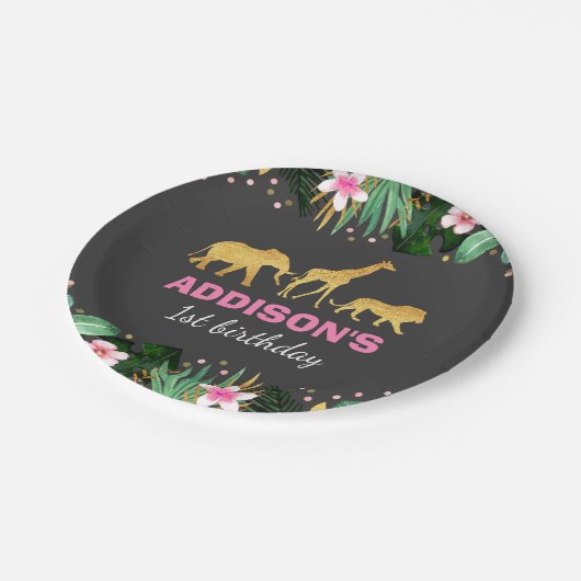 Party "Wild ein Party" Pappteller (Schrägansicht)