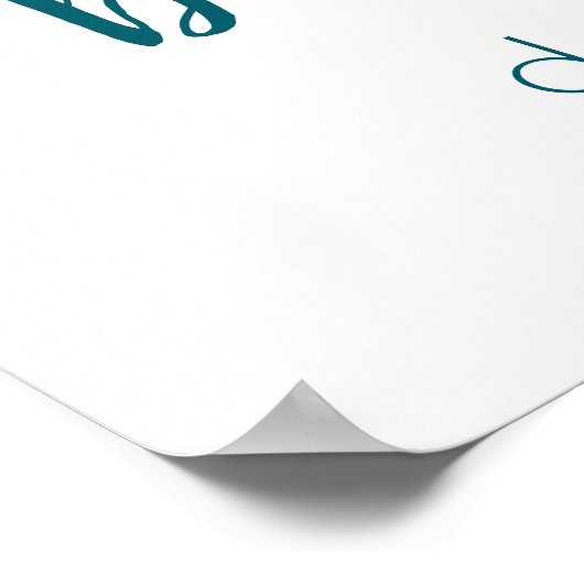 Party Willkommen | Aquamarines Herz des Aqua Poster (Ecke)