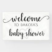 Party Willkommen | Black Script Heart Editable Banner (Horizontal)