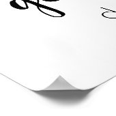 Party Willkommen | Black Script Heart Editable Poster (Ecke)