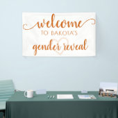 Party Willkommen | Herbst Orange Heart Editable Banner (Messeveranstaltung)