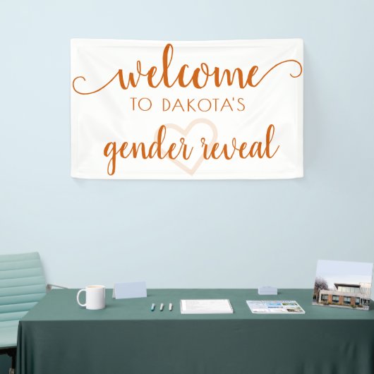 Party Willkommen | Herbst Orange Heart Editable Banner (Messeveranstaltung)