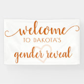 Party Willkommen | Herbst Orange Heart Editable Banner (Horizontal)