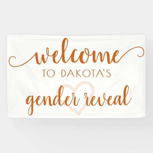 Party Willkommen | Herbst Orange Heart Editable Banner (Horizontal)