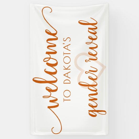 Party Willkommen | Herbst Orange Heart Editable Banner (Vertikal)