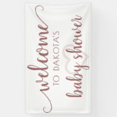 Party Willkommen | Mauve Pink Herz individuell ang Banner (Vertikal)