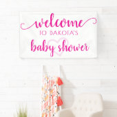 Party Willkommen | Warmes rosa Herz individuell an Banner (Insitu)