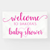 Party Willkommen | Warmes rosa Herz individuell an Banner (Horizontal)