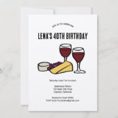 Party Wine & Cheese Degustation Birthday Kraft CUS Einladung (Vorderseite)