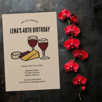 Party Wine & Cheese Degustation Birthday Kraft CUS