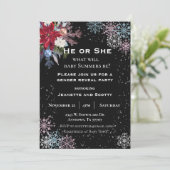 Party Winterschneeflocke Poinsettia Einladung (Stehend Vorderseite)