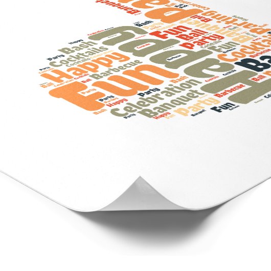 Party Wörter in Form. Poster (Ecke)