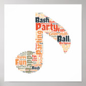 Party Wörter in Form. Poster (Vorne)