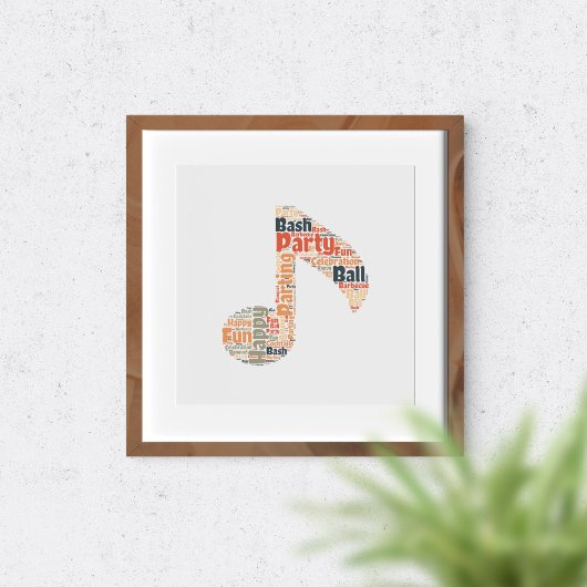 Party Wörter in Form. Poster