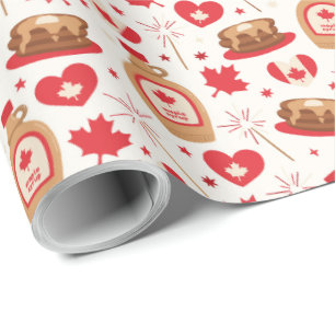 Party Wrapping Paper zum kanadischen Tag Geschenkpapier