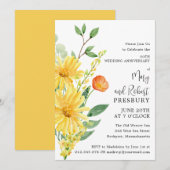 Party Yellow Floral, 50 Jahre alt Einladung (Vorne/Hinten)