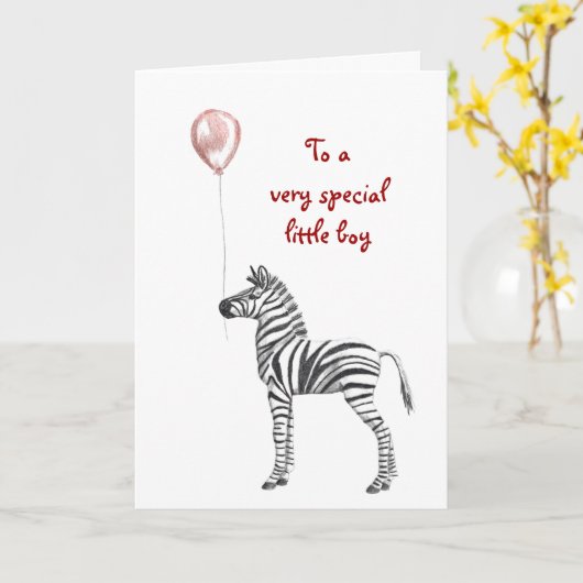 Party Zebra Boys Geburtstagkarte Karte (Gelbe Blume)