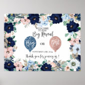 Party-Zeichen des Babygeschlechts mit rosa blauen  Poster (Vorne)