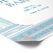 Party-Zeichen für offene Bar in blau Poster (Ecke)