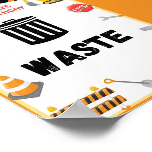 Party-Zeichen, Geburtstag, Kinderdusche Poster (Ecke)