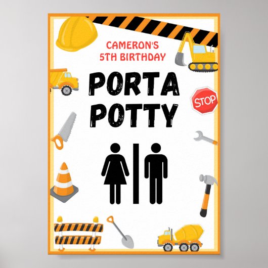 Party-Zeichen, Geburtstag, Kinderdusche Poster (Vorne)