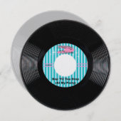 Party Zeit 45 U/min Rekord Einladung (Vorne/Hinten)