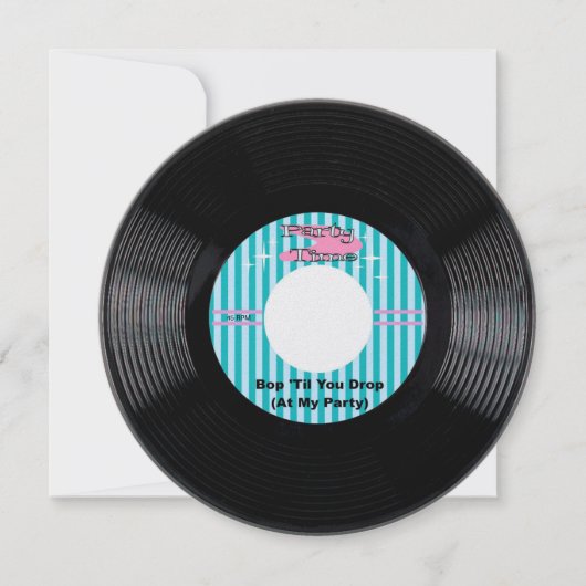 Party Zeit 45 U/min Rekord Einladung (Vorderseite)