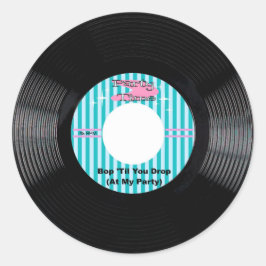 Party Zeit 45 U/min Rekord Runder Aufkleber