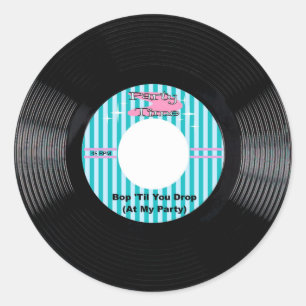 Party Zeit 45 U/min Rekord Runder Aufkleber