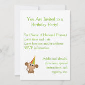 Party Zeit! Affe Party Einladung (Rückseite)