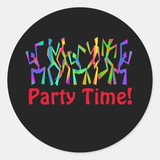 Party Zeit! Aufkleber für Disco-Tänzer (Vorderseite)