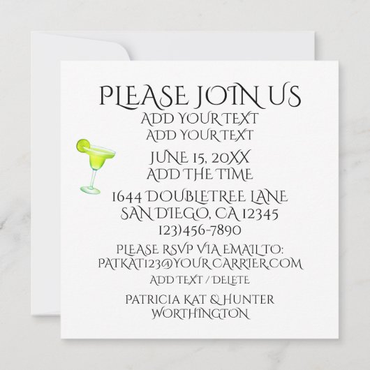 PARTY ZEIT Einladung (Rückseite)