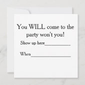 Party-Zeit Einladung (Rückseite)