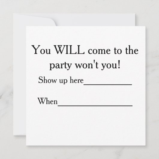 Party-Zeit Einladung (Rückseite)