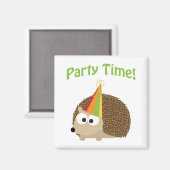 Party Zeit! Igel Magnet (Vorderseite/Rückseite)